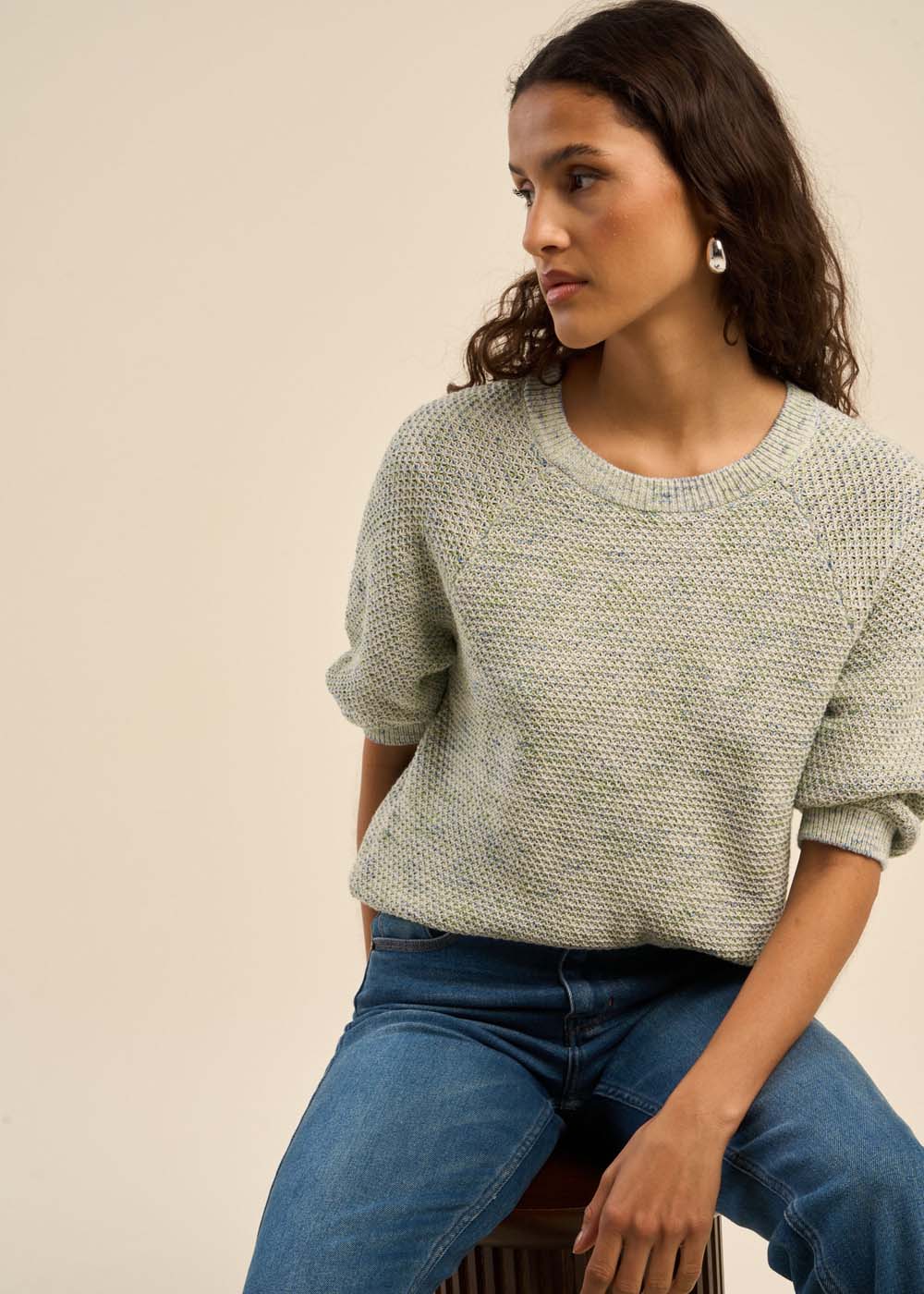 Pull chiné manche 3/4