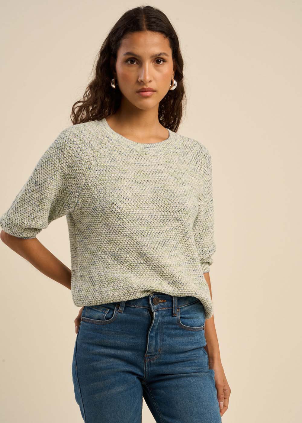 Pull chiné manche 3/4