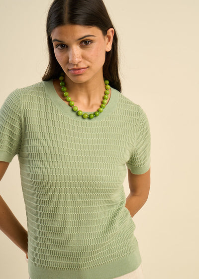 Pull manches courtes à jeu de points
