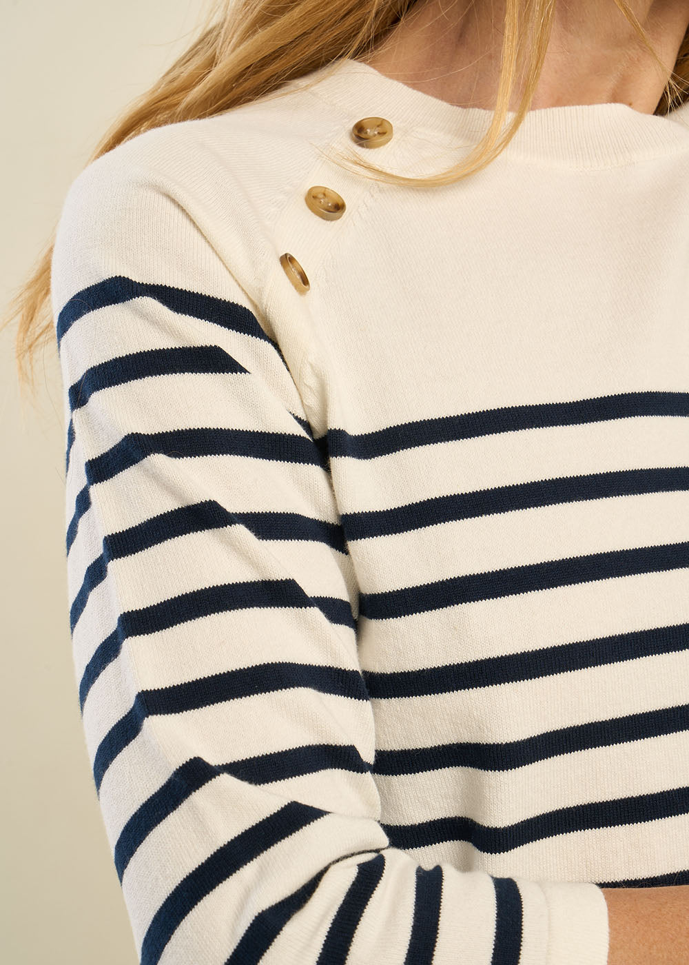 Pull marinière à manches 3/4