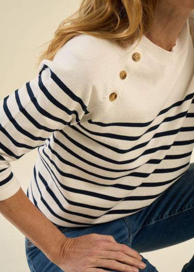 Pull marinière à manches 3/4