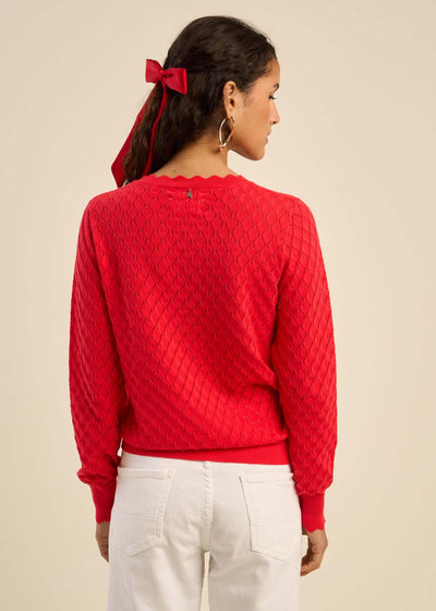 Pull ajouré détails festonnés