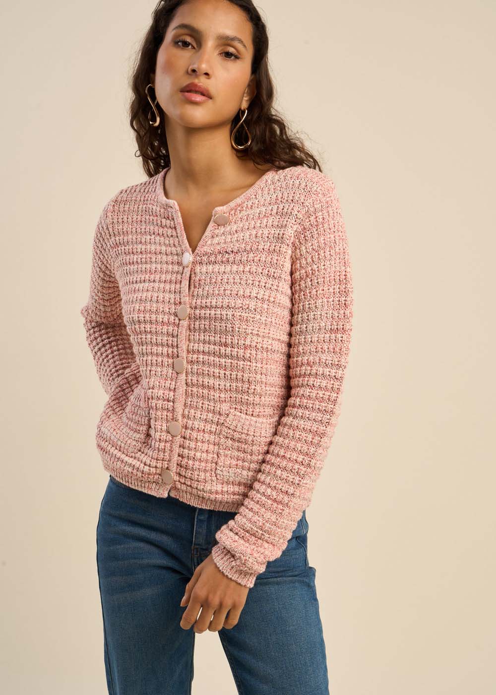 Gilet détails boutons bijoux