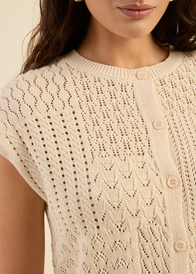 Gilet sans manches en crochet fantaisie