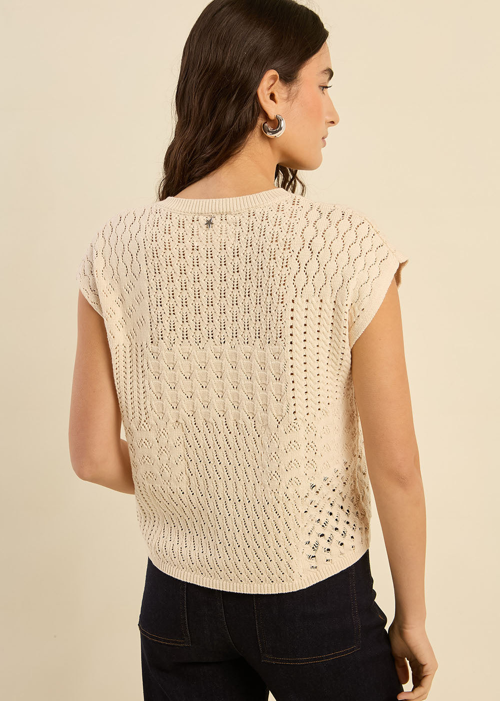 Gilet sans manches en crochet fantaisie