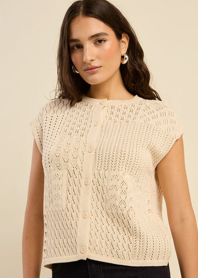 Gilet sans manches en crochet fantaisie
