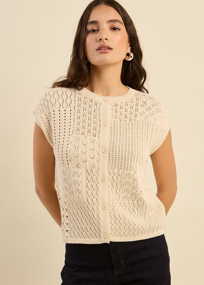 Gilet sans manches en crochet fantaisie