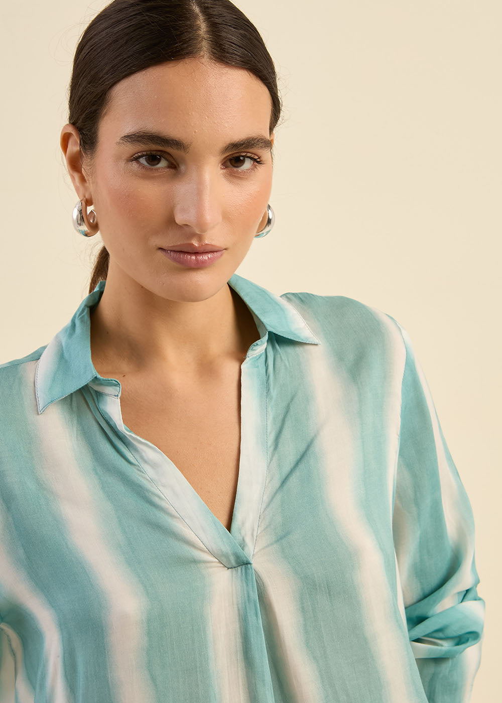 Top fluide à rayures tie and dye