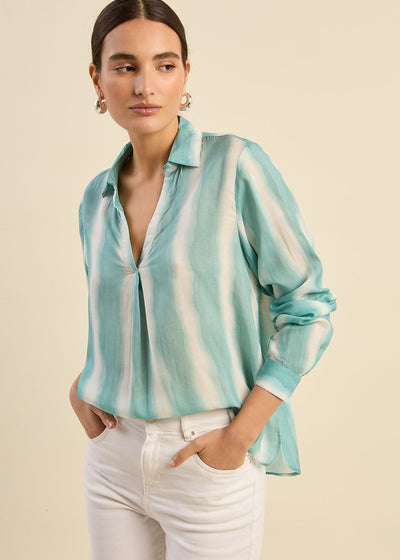 Top fluide à rayures tie and dye