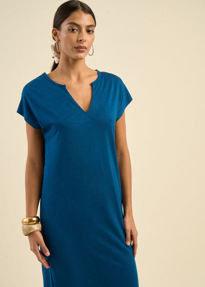 Robe droite col tunisien