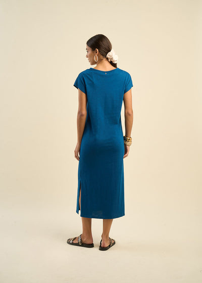Robe droite col tunisien