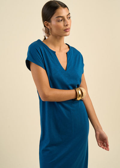 Robe droite col tunisien