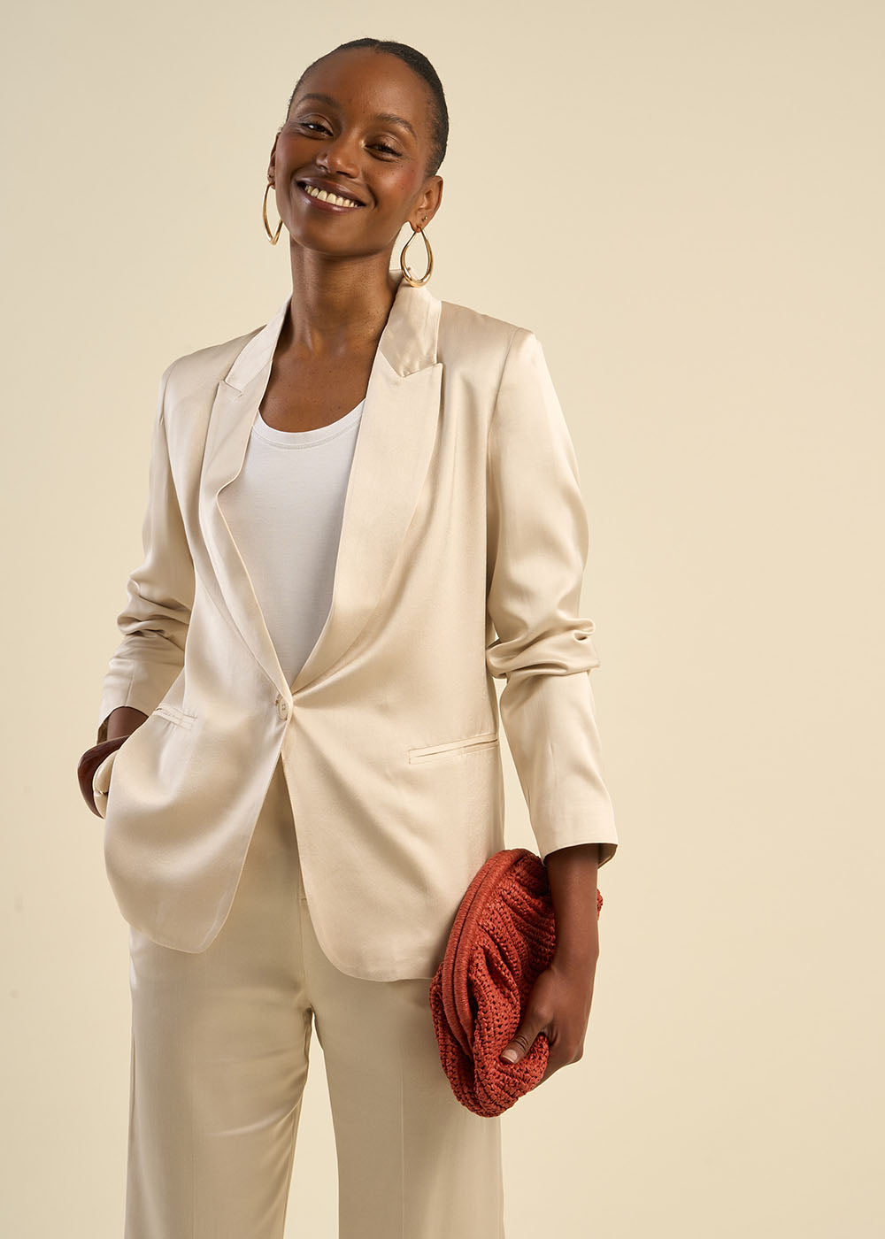 Veste de tailleur satinée