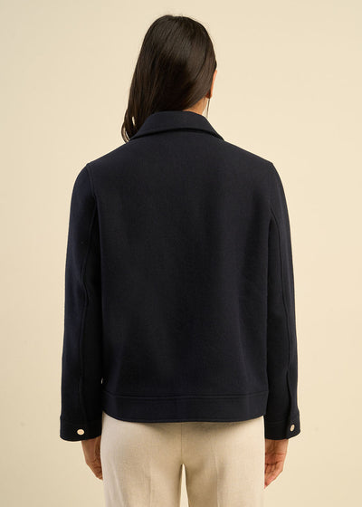 Manteau court en drap de laine