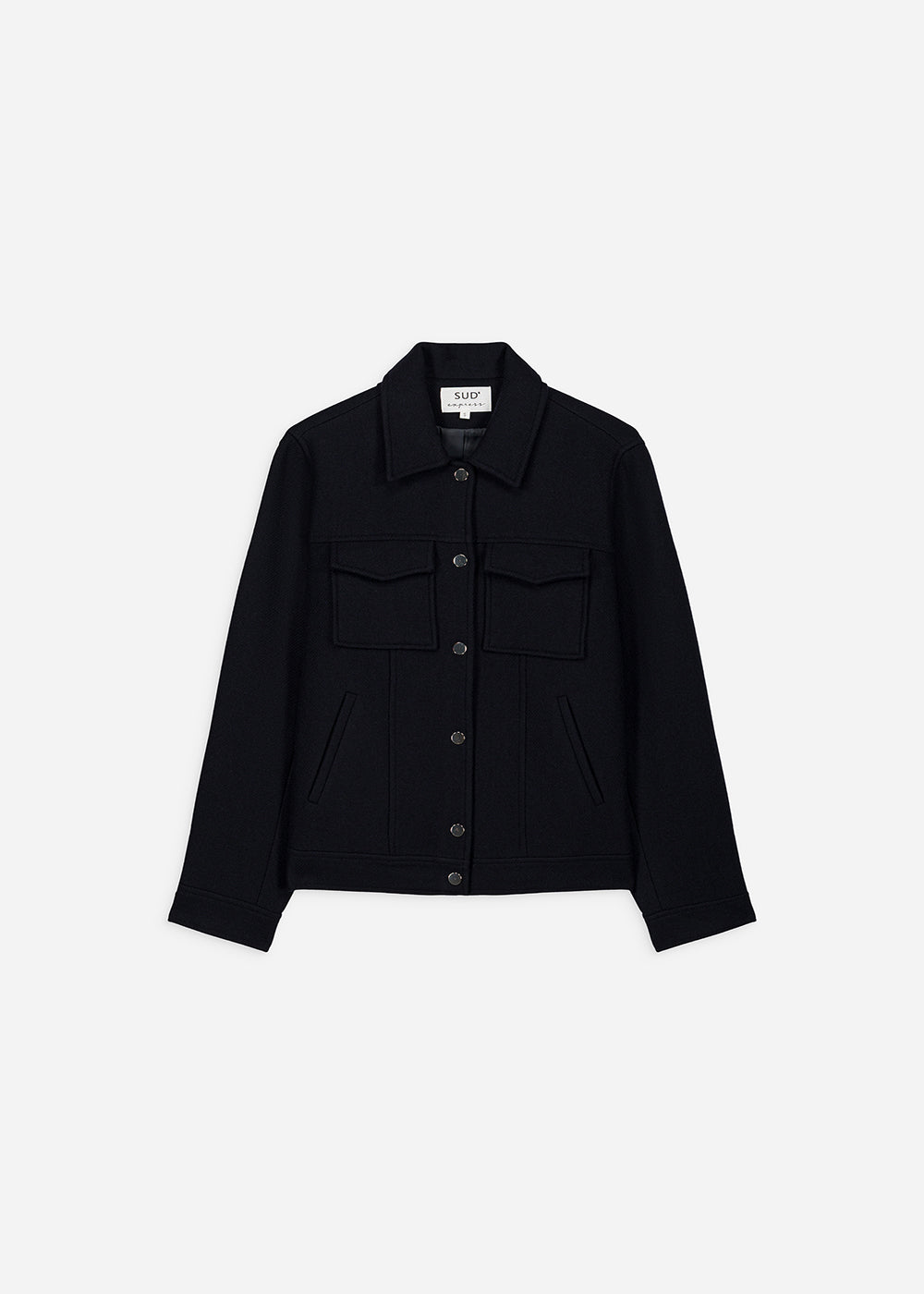 Manteau court en drap de laine