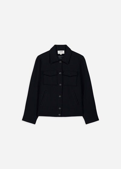 Manteau court en drap de laine