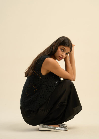 Jupe longue évasée en satin de viscose