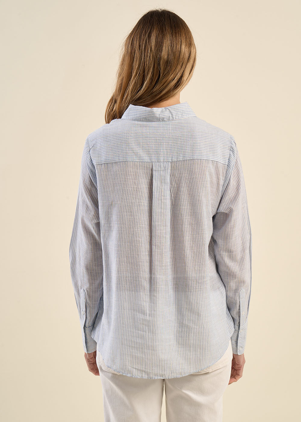 Chemise à rayures avec détail lurex