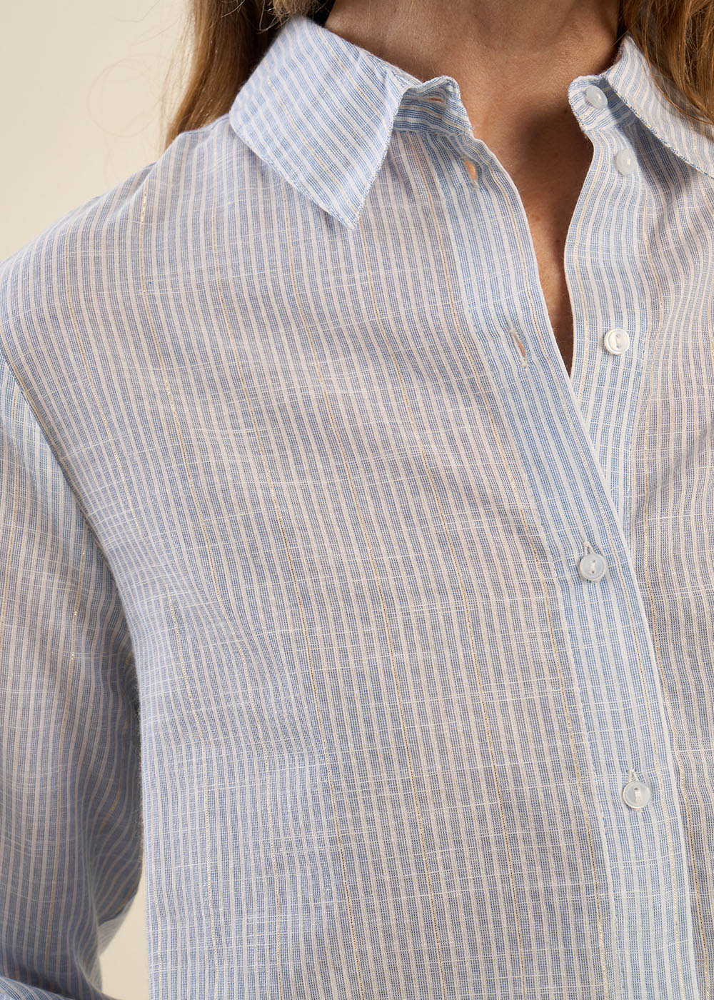 Chemise à rayures avec détail lurex