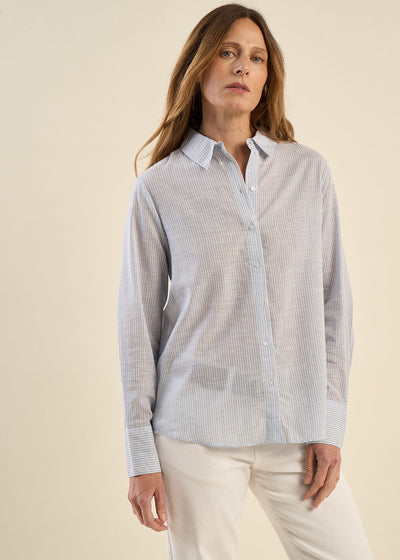 Chemise à rayures avec détail lurex