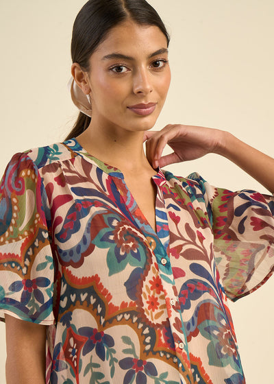 Chemise imprimé végétal