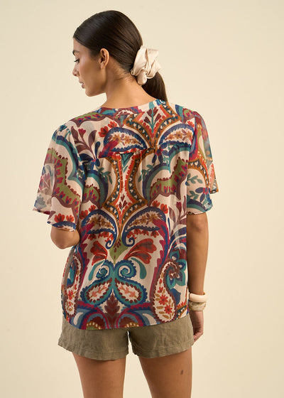 Chemise imprimé végétal