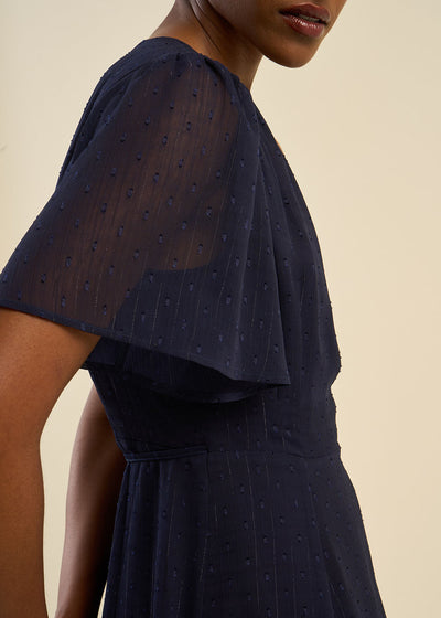 Robe longue manches courtes à motifs