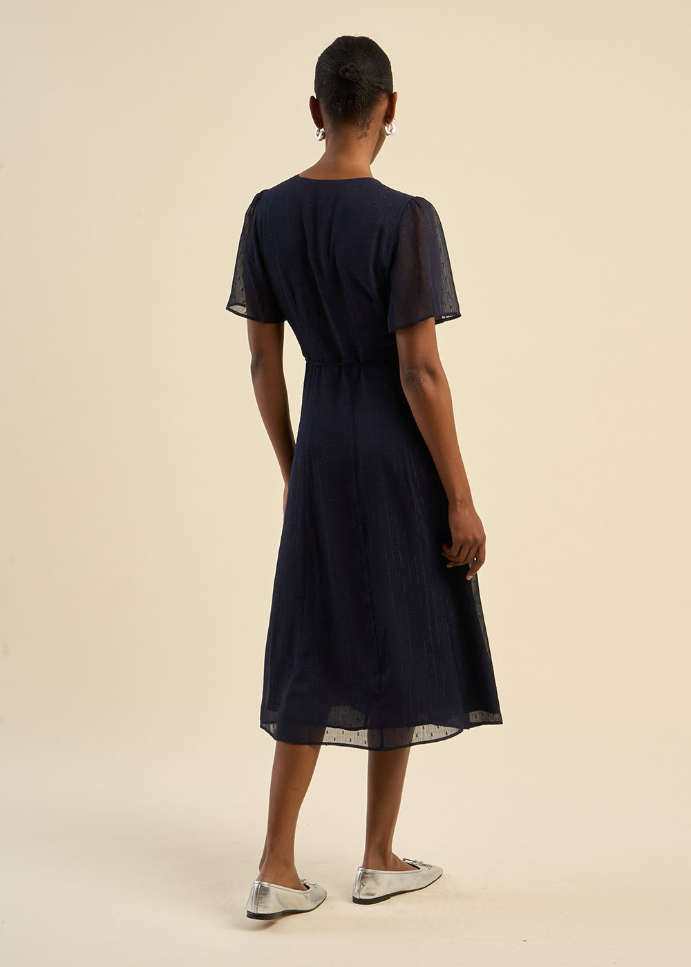 Robe longue manches courtes à motifs