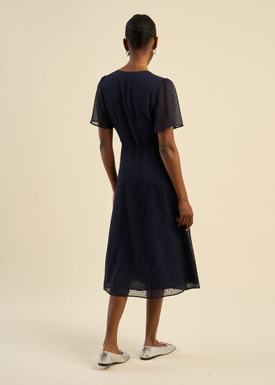 Robe longue manches courtes à motifs