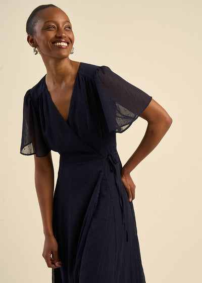 Robe longue manches courtes à motifs