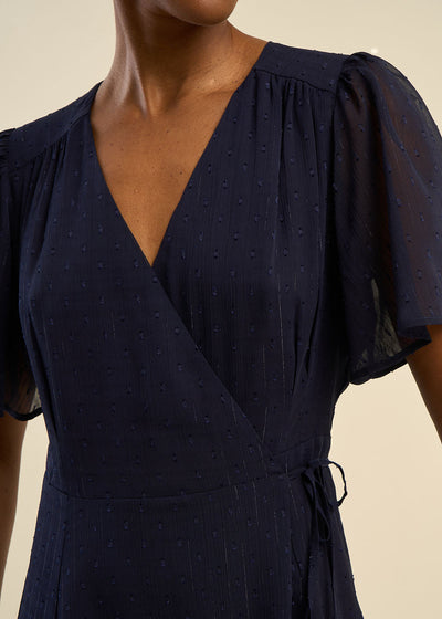Robe longue manches courtes à motifs