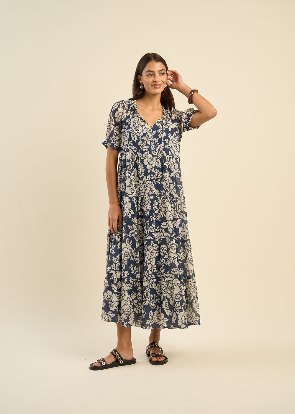 Robe longue à imprimé floral