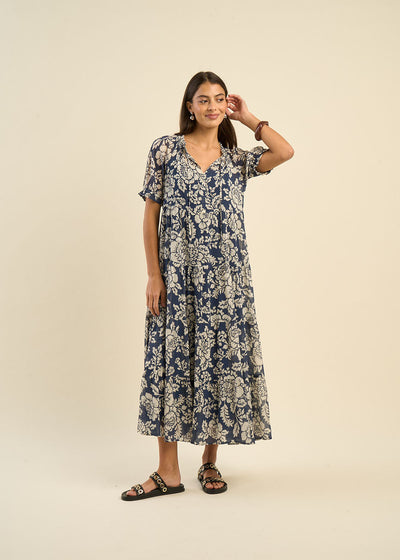 Robe longue à imprimé floral