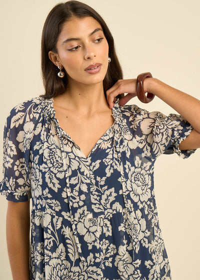Robe longue à imprimé floral
