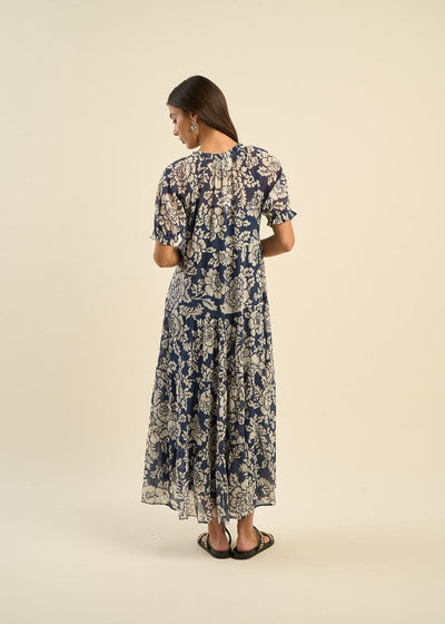 Robe longue à imprimé floral