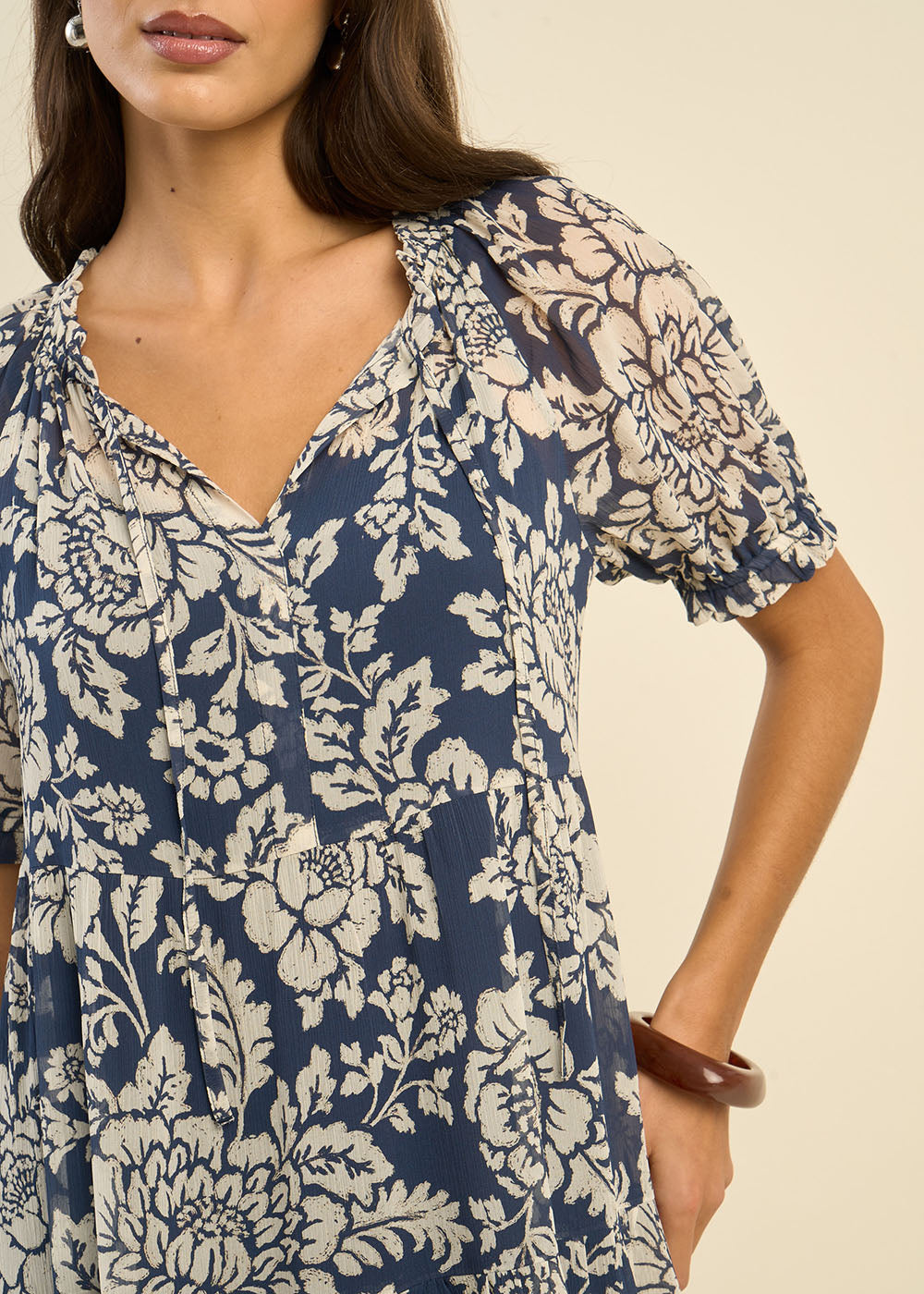 Robe longue à imprimé floral