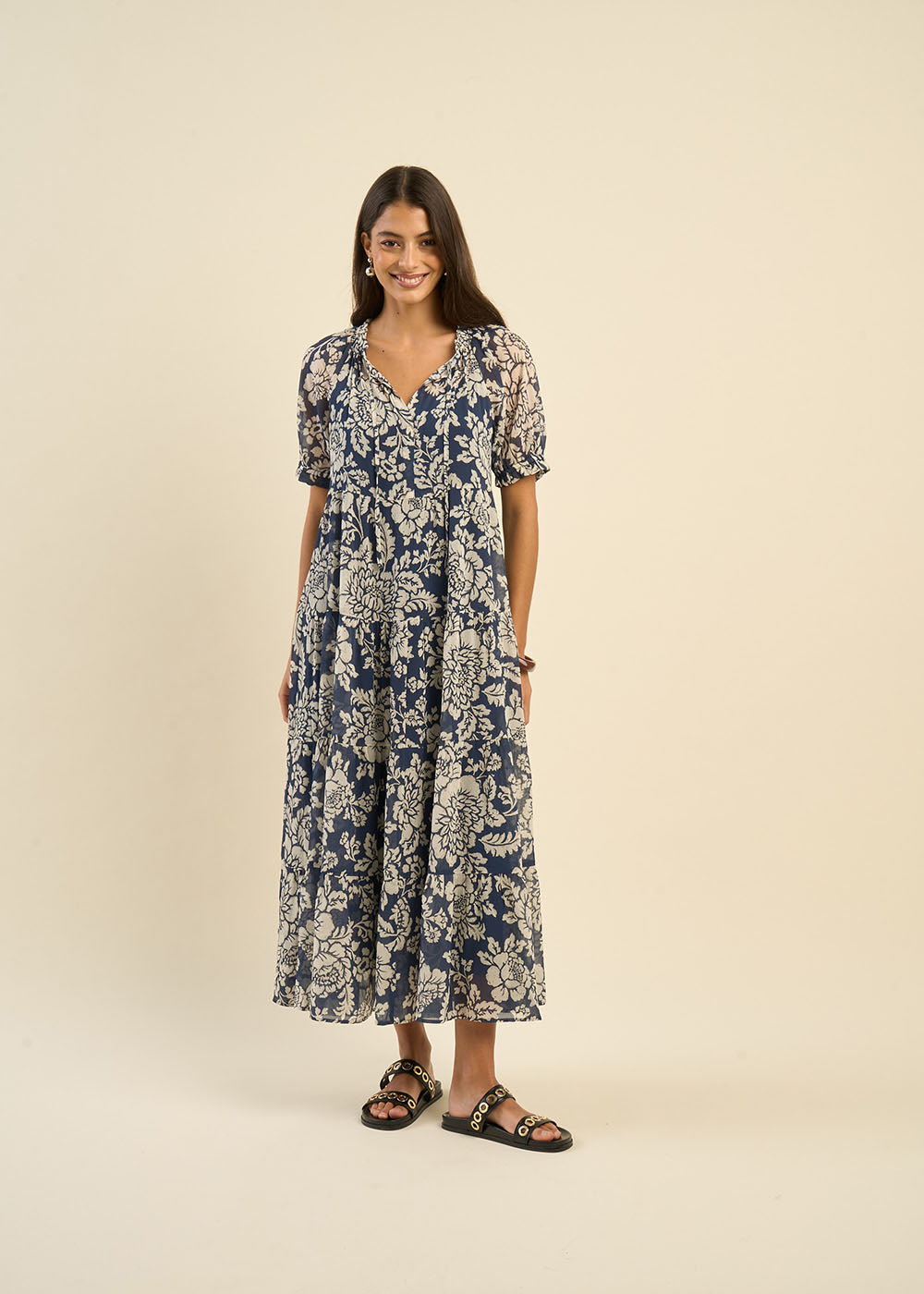 Robe longue à imprimé floral