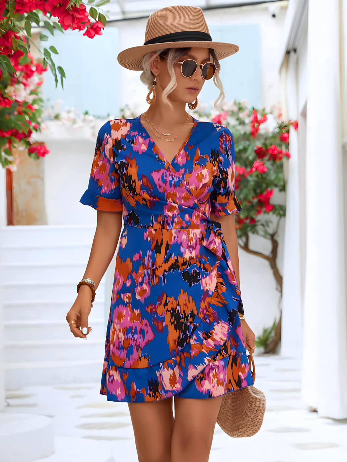 Lina - Robe à manches papillon et ceinture à la taille