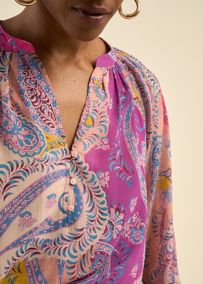 Blouse à imprimé multicolore