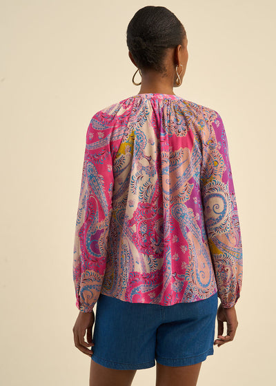 Blouse à imprimé multicolore
