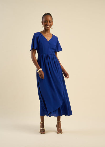 Robe longue fluide à volant