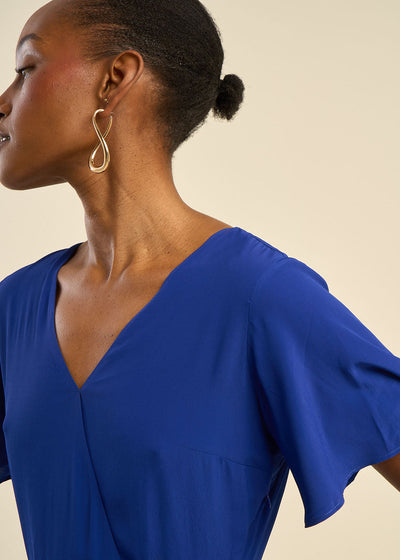 Robe longue fluide à volant