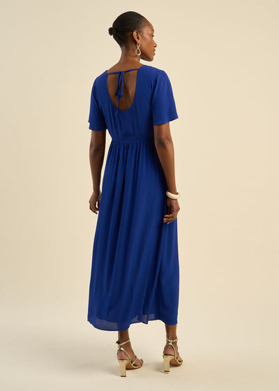 Robe longue fluide à volant