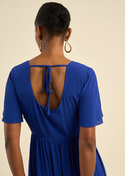 Robe longue fluide à volant