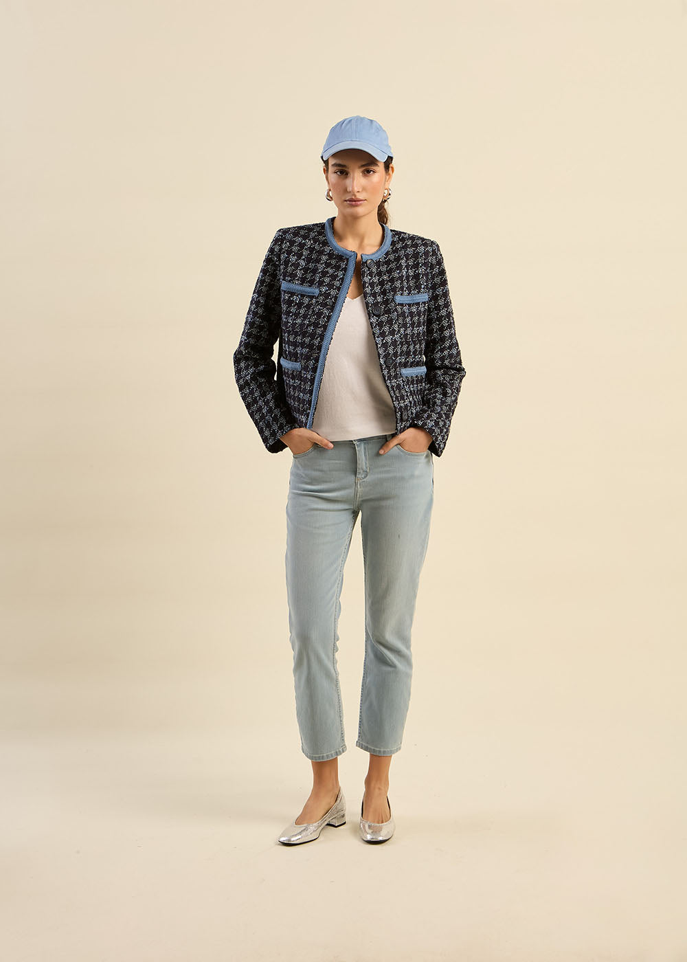 Jean slim 7/8 cinq poches