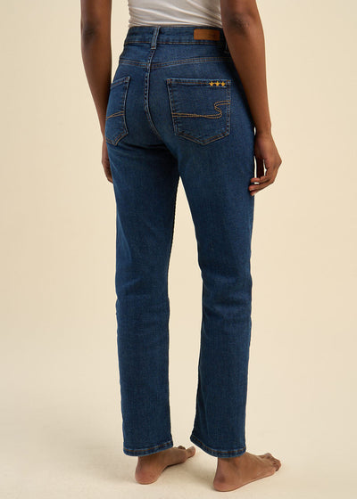 Jean droit taille haute cinq poches