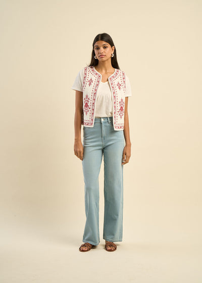 Jean large taille haute