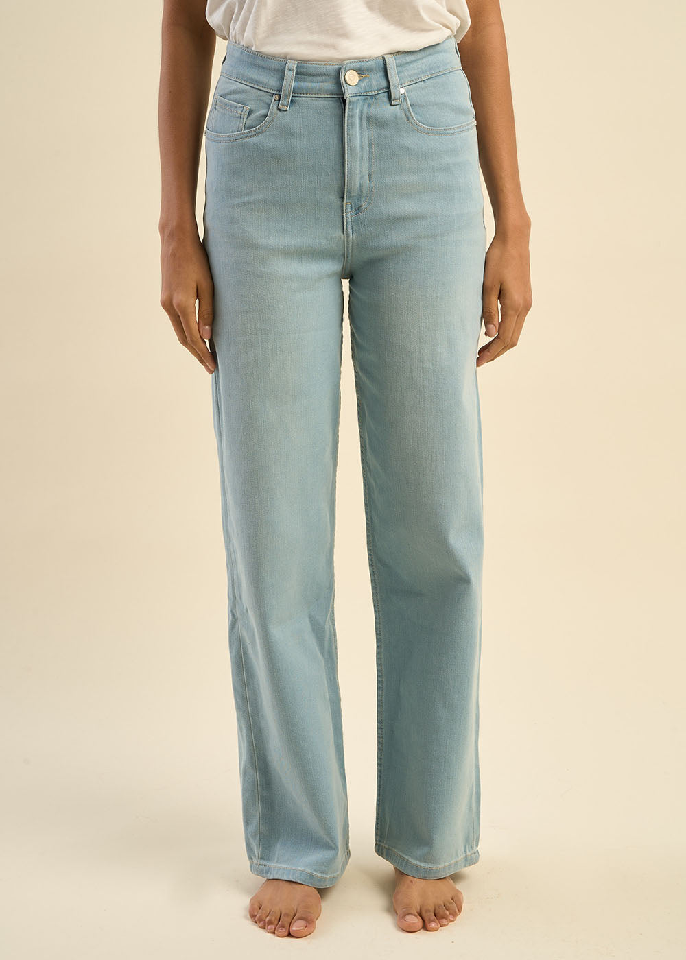 Jean large taille haute