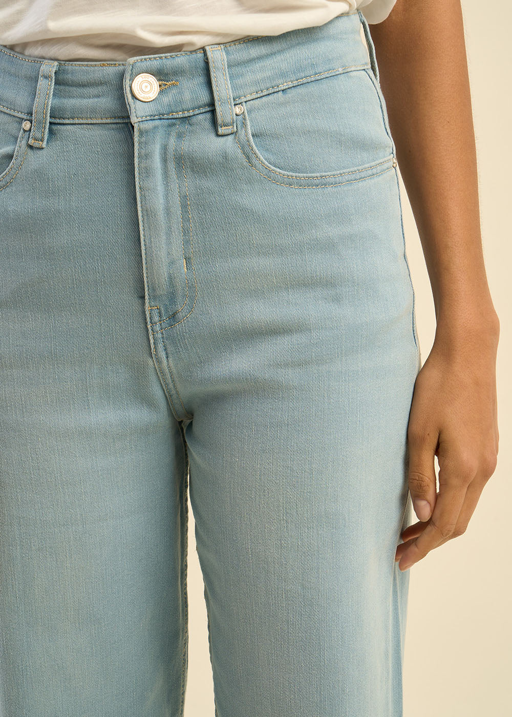 Jean large taille haute