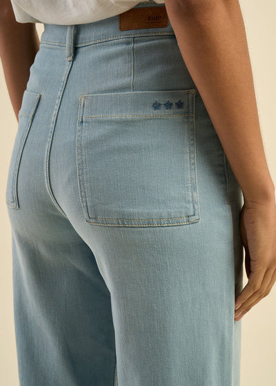 Jean large taille haute